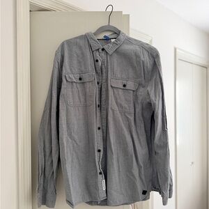 Men’s H&M Gray Button-Up Workshirt 100% Cotton